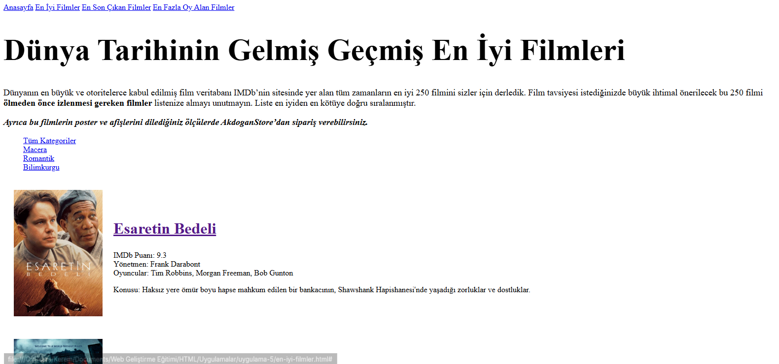 En İyi Filmler